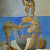 añista sentada a la orilla del mar Picasso